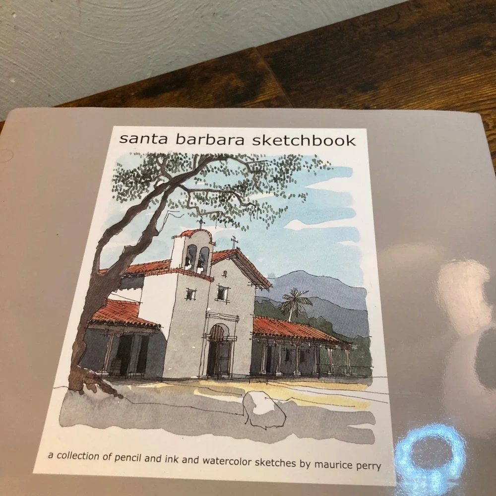Santa Barbara Sketchbook Maurice Perry Watercolor Ink Art Book 2002 Hardcover